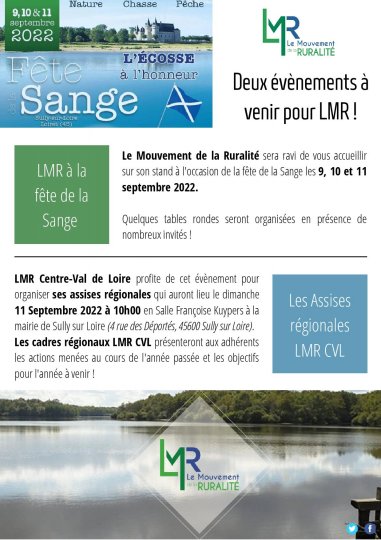Le Mouvement de la Ruralité à la fête de la Sange - Sully sur Loire (45)